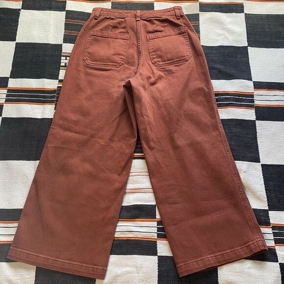 Universal Thread Rust Colored Wide Leg Cropped Denim Jeans. Size 4/27. Boho. - Picture 6 of 13